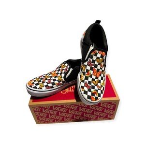 Vans Youth Asher Butterfly Checkerboard Slip-On Shoes Size 4 Missy New In Box